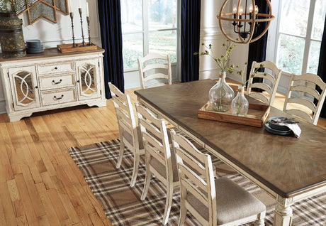 Dining table set with tableware