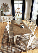 Realyn Chipped White Dining Extension Table D743-45 - Ella Furniture