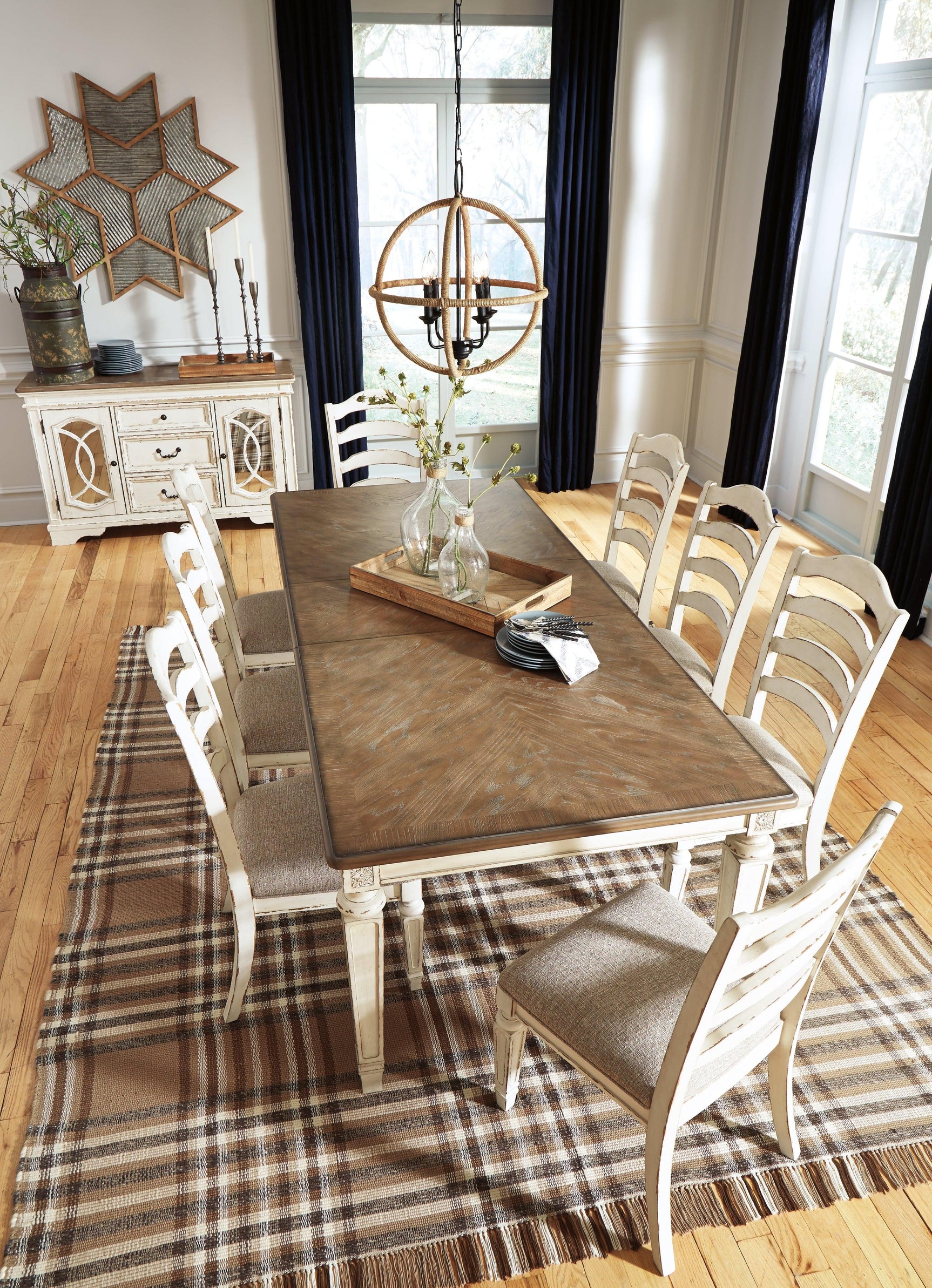 Realyn Chipped White Dining Extension Table D743-45 - Ella Furniture