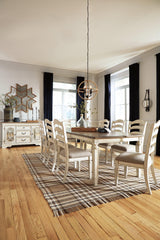 Realyn Chipped White Dining Extension Table D743-45 - Ella Furniture