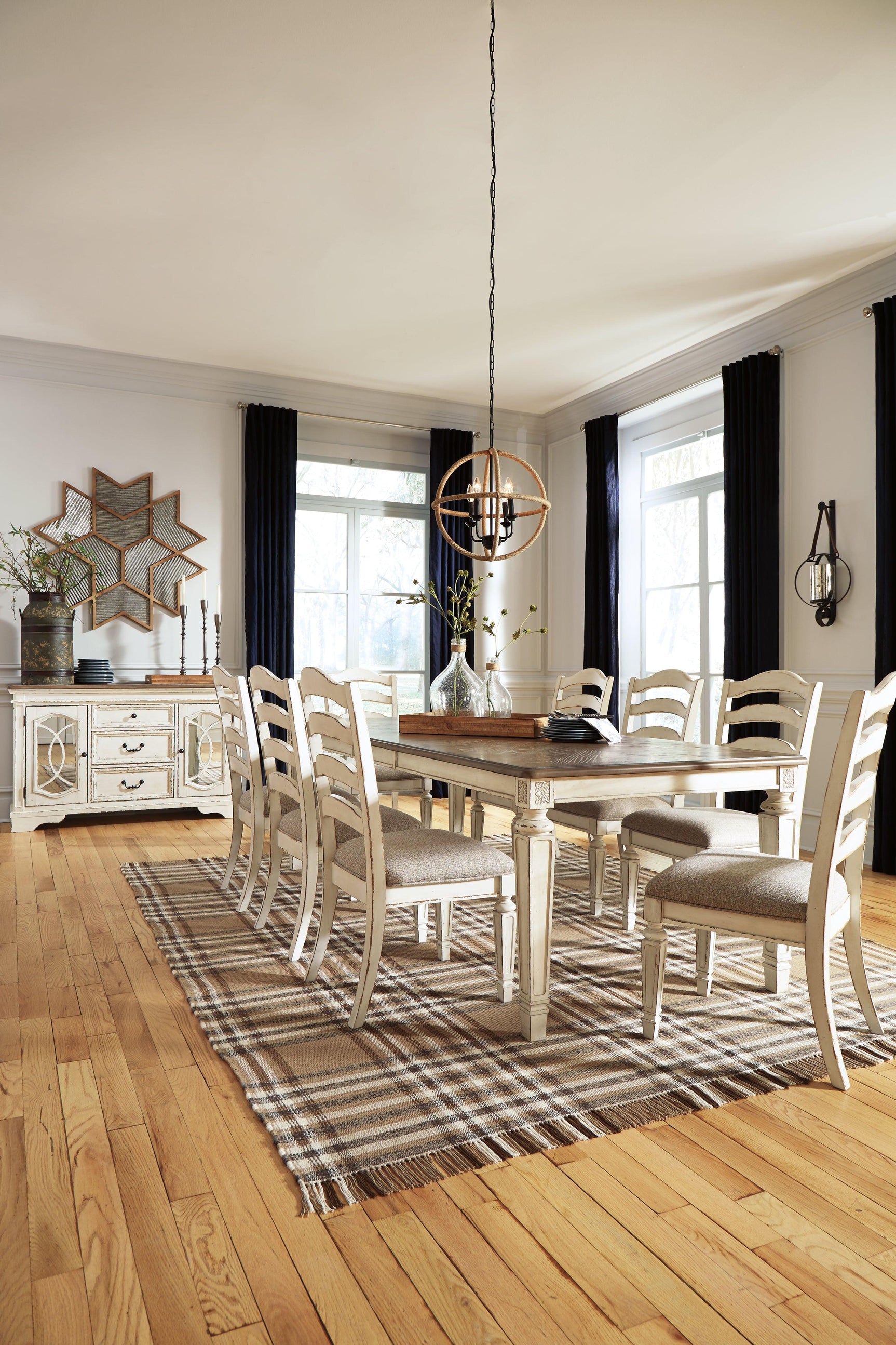 Realyn Chipped White Dining Extension Table D743-45 - Ella Furniture