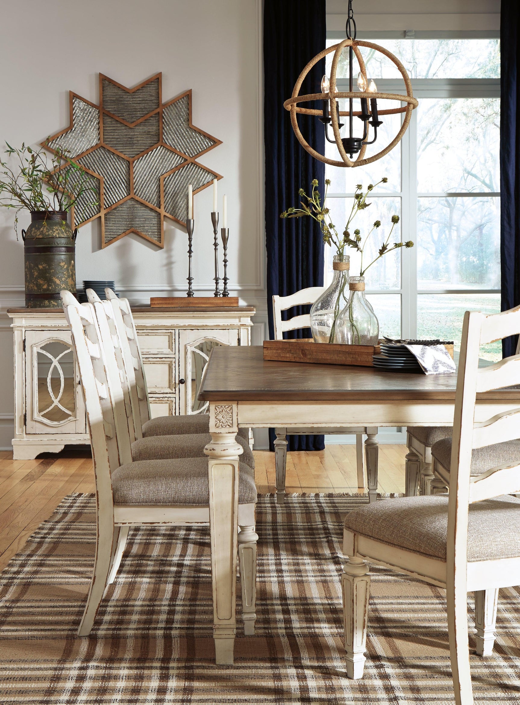 Realyn Chipped White Dining Extension Table D743-45 - Ella Furniture