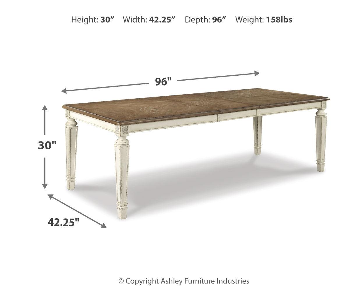 Realyn Chipped White Dining Extension Table D743-45 - Ella Furniture
