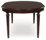 Lavinton Dining Table top view with leaf