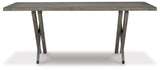 Front view of Krystanza Weathered Gray Dining Table