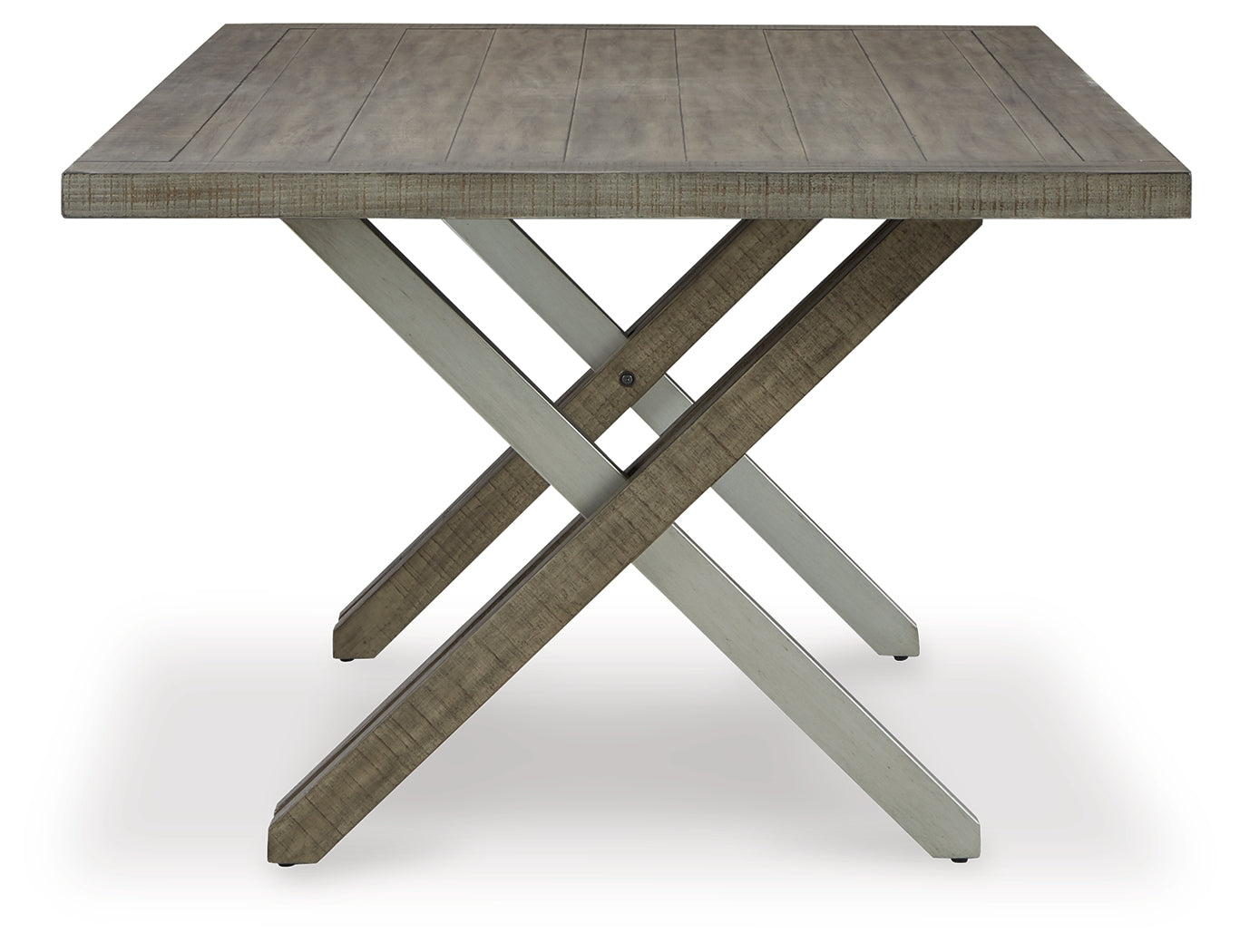 Side view showing trestle base