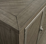 Detail shot of Krystanza Dining Server wood grain and finish