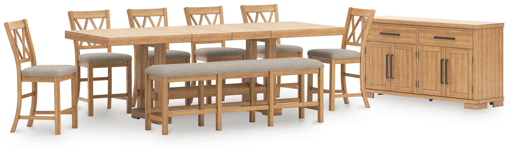 Side angle of Havonplane brown counter height dining table