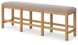 Havonplane 72 inch brown counter height dining bench back view
