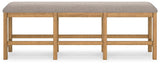 Havonplane 72 inch brown counter height dining bench side angle