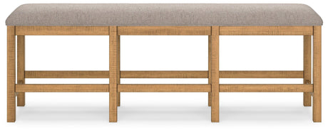 Havonplane 72 inch brown counter height dining bench side angle