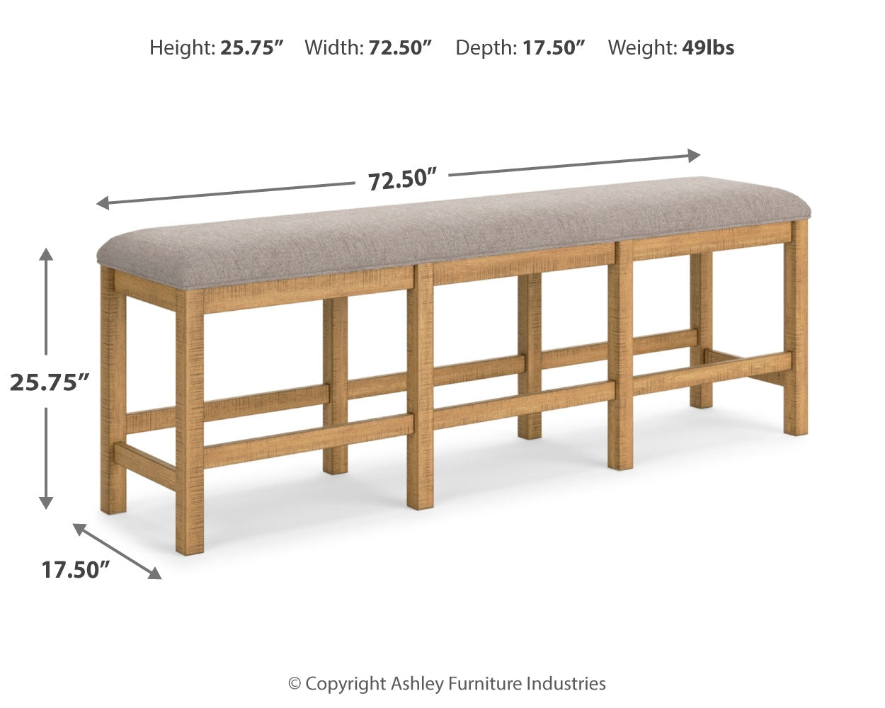 Havonplane Brown Counter Height Dining Table and 4 Barstools and Bench with Storage