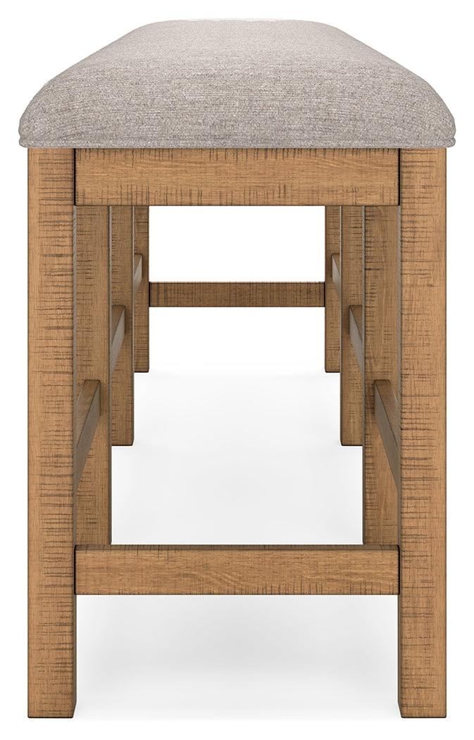 Havonplane 72 inch brown counter height dining bench top view