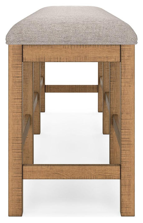 Havonplane 72 inch brown counter height dining bench top view