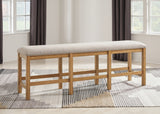 Havonplane Brown Counter Height Dining Table and 4 Barstools and Bench with Storage