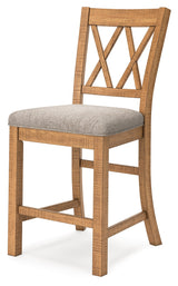 Havonplane Brown Counter Height Dining Table and 4 Barstools and Bench with Storage