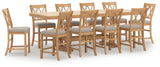 Havonplane brown dining table side angle