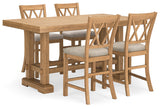 Angle view of Havonplane brown counter height dining table