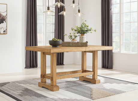 Havonplane brown counter height dining table with four barstools