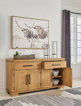 Havonplane Brown Dining Server open drawers view