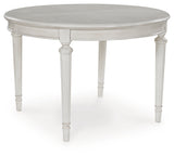Montelaine Oval Dining Table front view with leaf