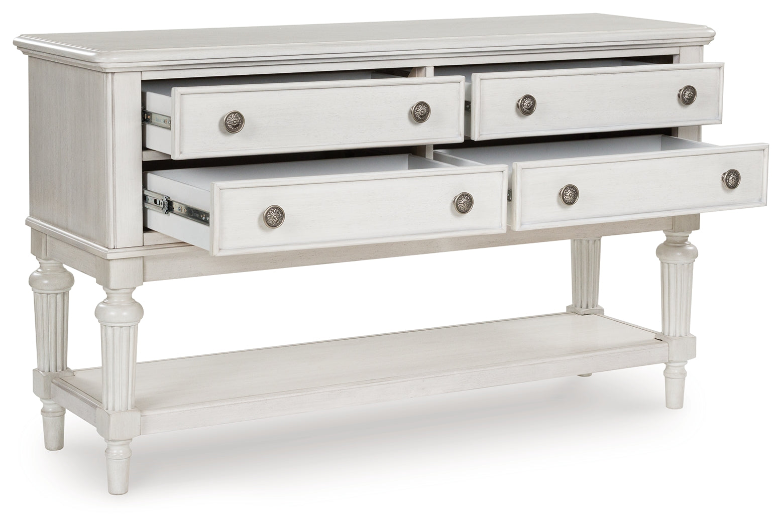 Montelaine Dining Server side angle open drawers