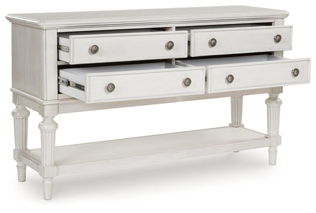 Montelaine Dining Server side angle open drawers