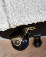 Detail of ivory boucle upholstery fabric