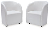 Rowanbeck Ivory Dining Chair side angle showing upholstery