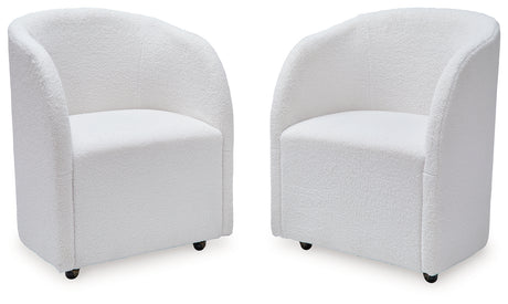 Rowanbeck Ivory Dining Chair side angle showing upholstery