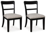 Greddinton Black Dining Chair angled view