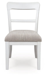 Front direct view of Greddinton white dining chair
