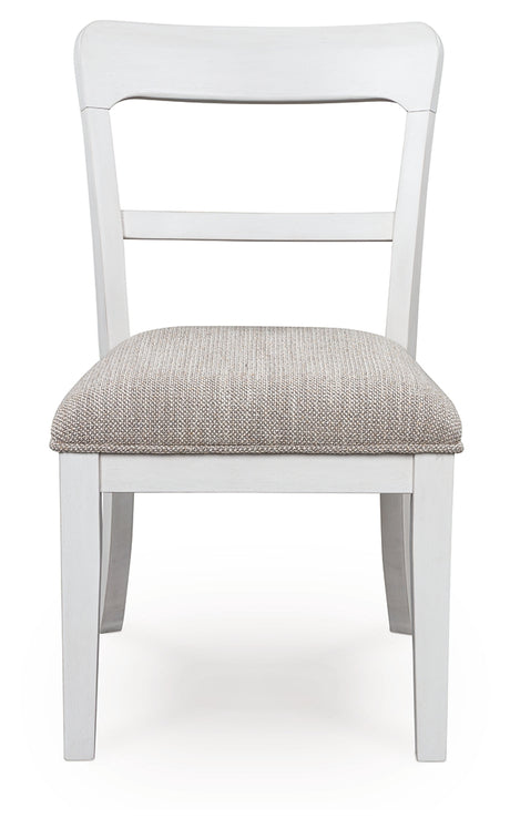 Front direct view of Greddinton white dining chair