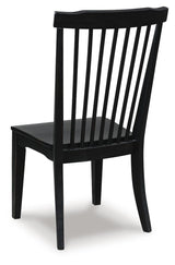 Greddinton black dining chair back view