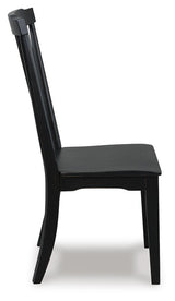Greddinton black dining chair left side view