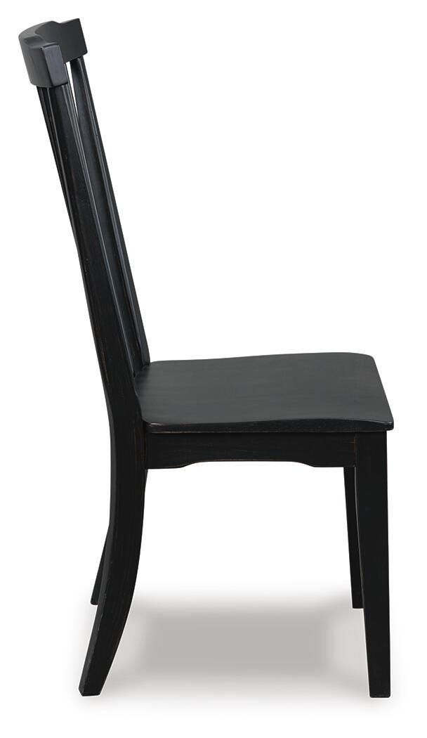 Greddinton black dining chair left side view