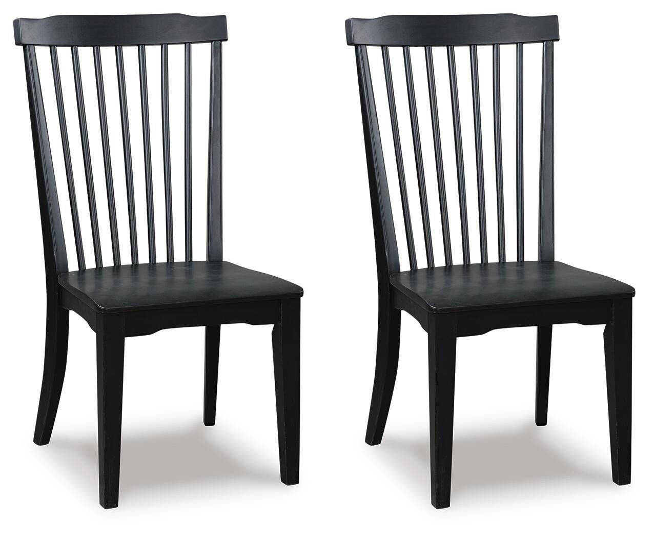 Greddinton black dining chair angled side view
