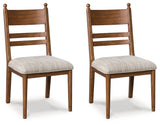 Greddinton Brown angled side dining chair