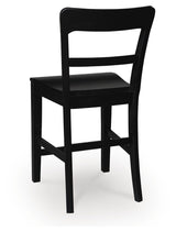 Greddinton black counter height barstool rear view