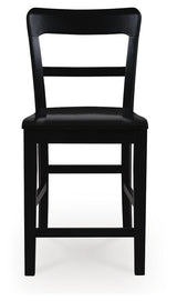 Greddinton black counter height barstool head-on view