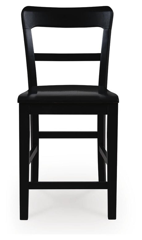 Greddinton black counter height barstool head-on view
