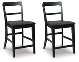 Greddinton Black Counter Height Barstool angled view