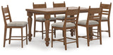 Side view of table and stools set