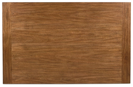 Greddinton counter height dining table, top view showing wood grain