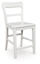 Greddinton White Counter Height Barstool front angle view