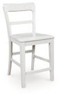 Greddinton White Counter Height Barstool front angle view