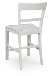 Greddinton White Counter Height Barstool back view