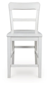 Greddinton White Counter Height Barstool head on front view