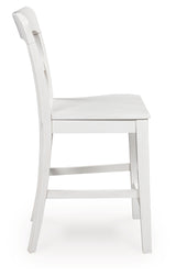 Greddinton White Counter Height Barstool side view