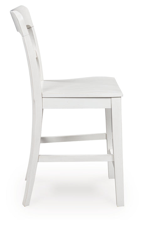 Greddinton White Counter Height Barstool side view
